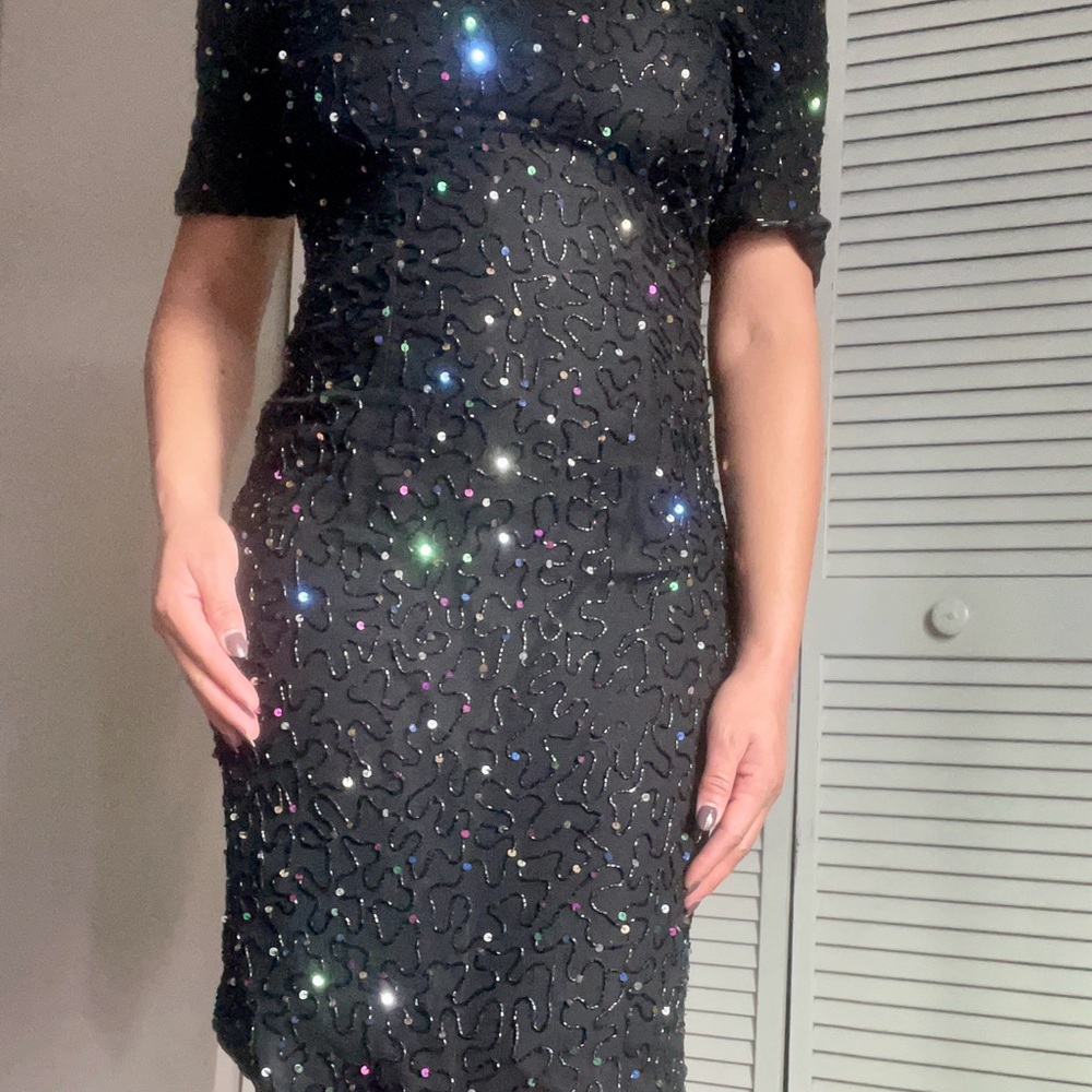 Black Sequin Dress